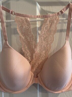 Victoria's Secret Women's Racerback Perfect Coverage Light Pink Wired Bra 34D